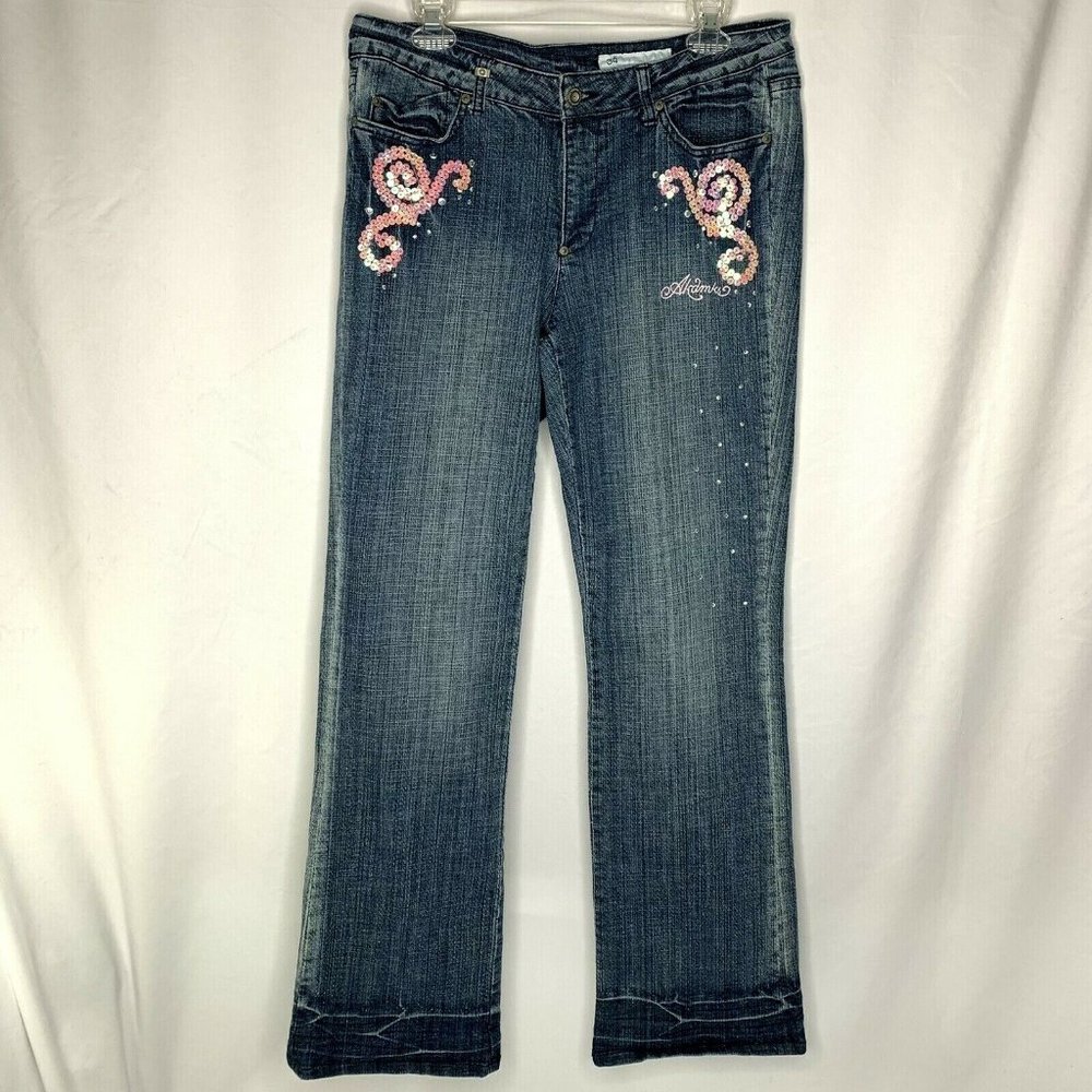 AKDMKS Womens Jeans Size 34 Sequined Straight